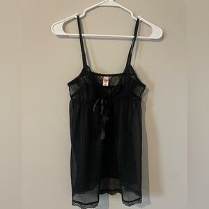 Victoria's Secret SZ M black sheer lace babydoll